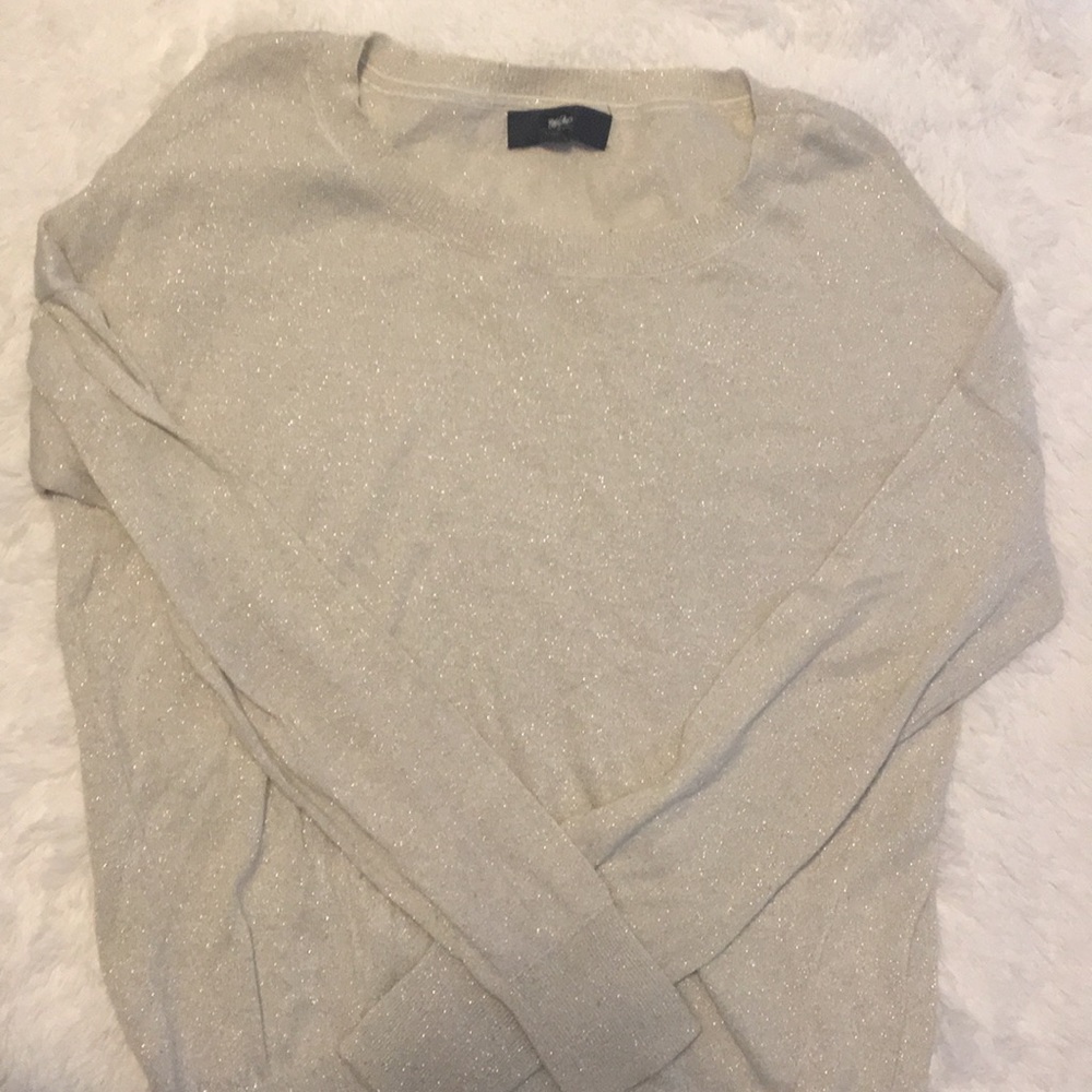 Mossimo Creme/Beige and Silver Sweater